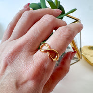 Infinite Shape Golden Steel Ring