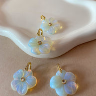 Opal Flower Crystal Stone Charm