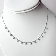 Mini Crystal Silver Steel Necklace