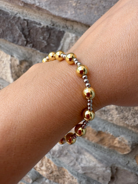 Pulsera Elastica Balines Gold & Silver