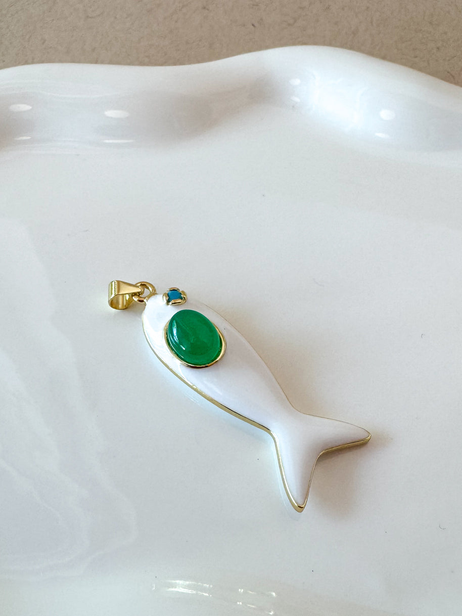 White & Multicolor Fishes Charms