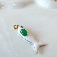 White & Multicolor Fishes Charms