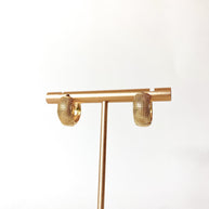 Golden Thick Textured Wide Hoops Earrings