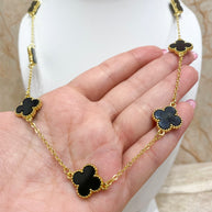 Black & White Clovers Necklace