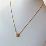 Golden Zircon Circular Steel Necklace or Earrings