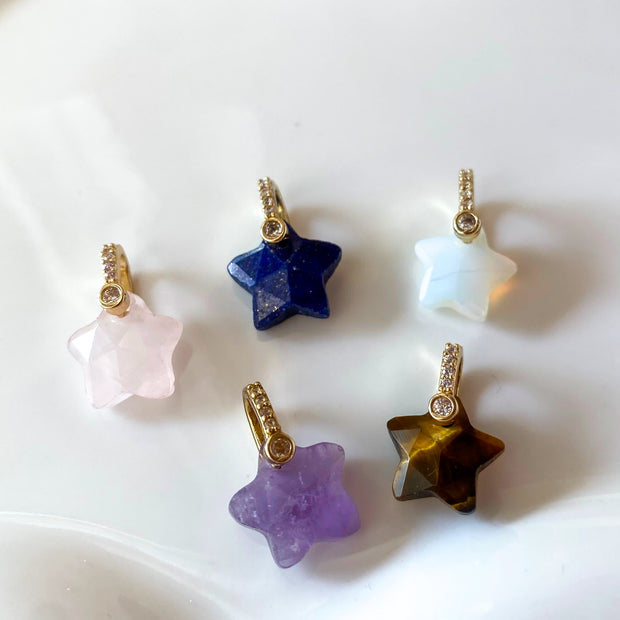 Variety of Stones Stars Shape Charms