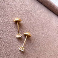 Lab Diamonds 18k Solid Gold 3mm Earrings