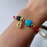 Azabache, Virgin of the Valley and Heart Red thread Bracelet