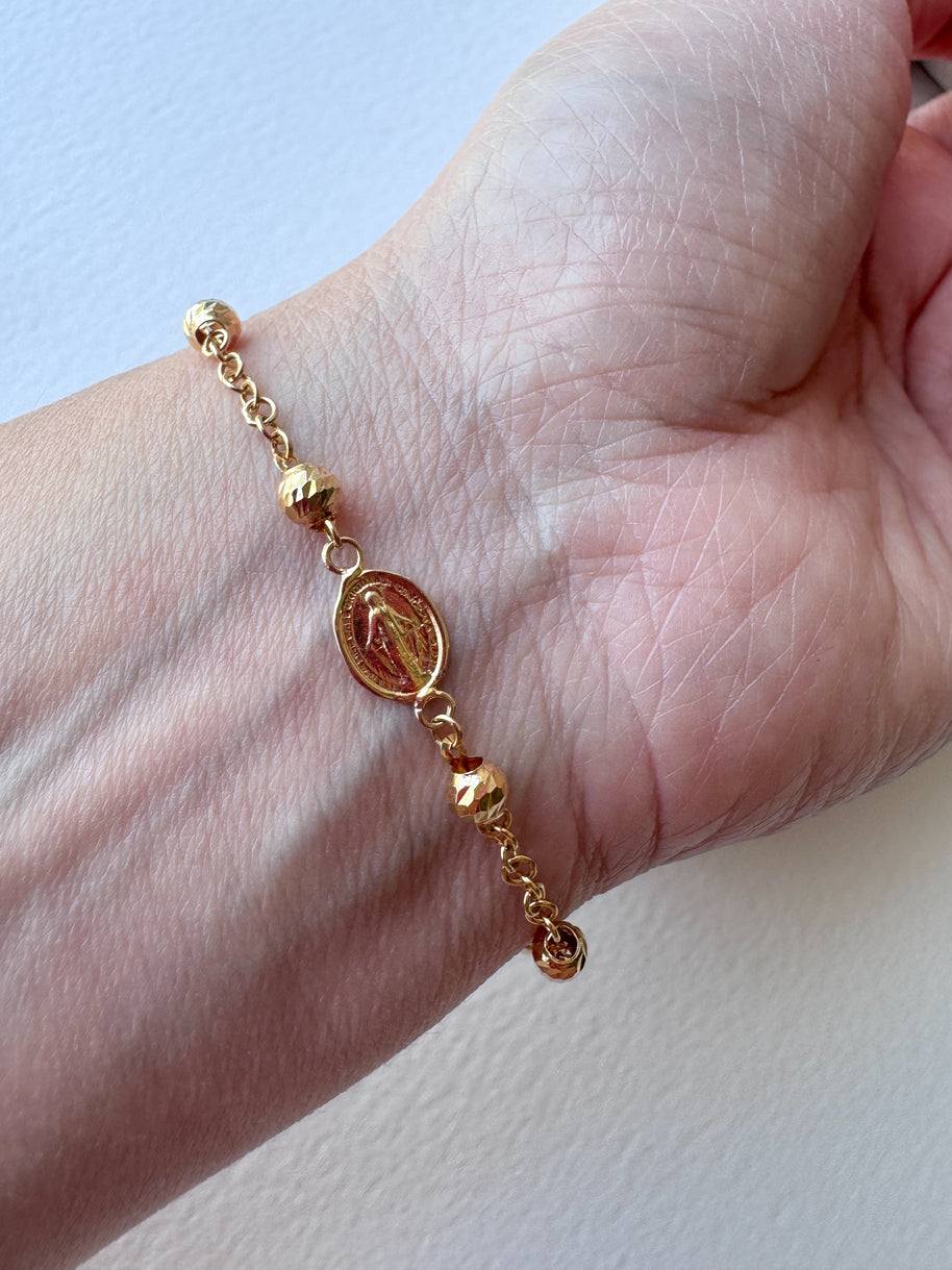 Golden Denario Style 18k Gold Bracelet