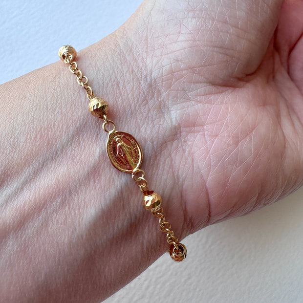 Golden Denario Style 18k Gold Bracelet
