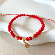 White, Red & Black 🧿 and Virgin of the Valley Thread Adjustable Bracelet