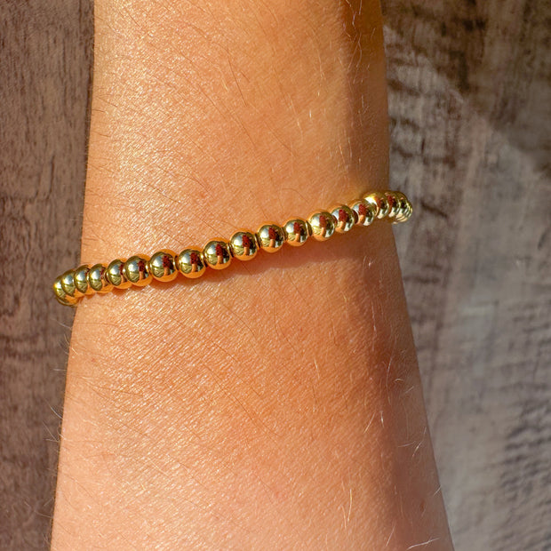 Pulsera Elastica Plain Balines Dorados