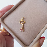Golden Key 14k Solid Gold Charm