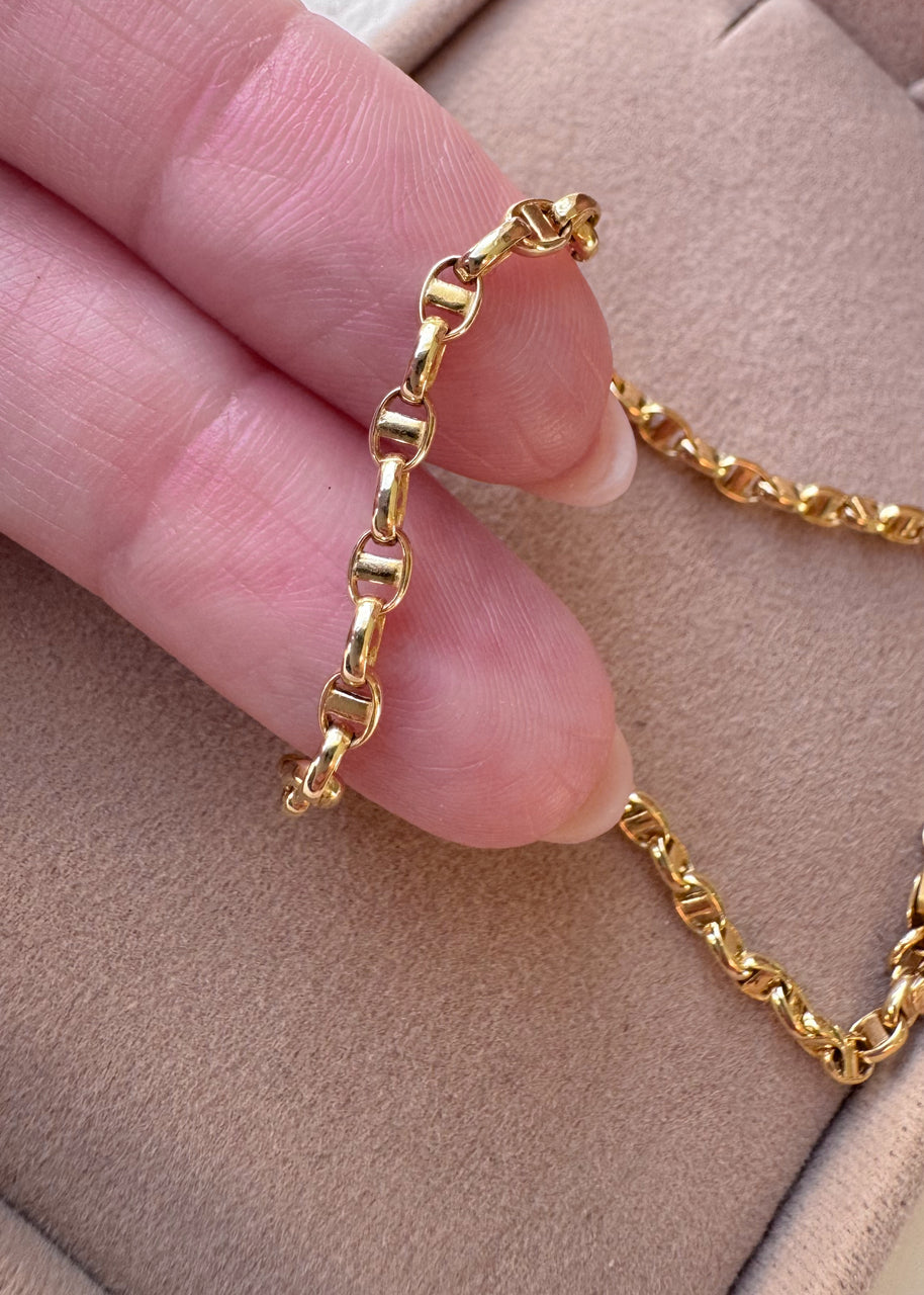 Sailor Style 14k Solid Gold Bracelet