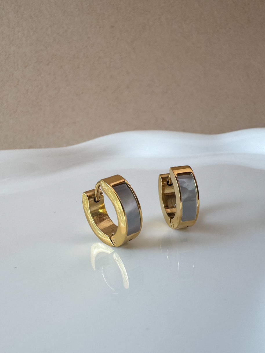 Golden Classic Mother Of Pearl Steel Hoops