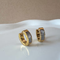 Golden Classic Mother Of Pearl Steel Hoops
