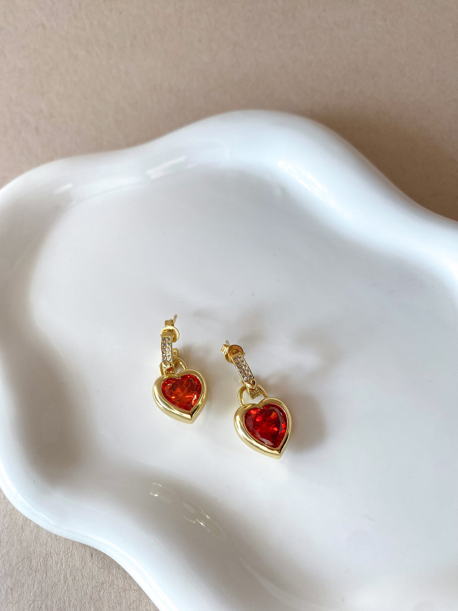Red Heart Earrings