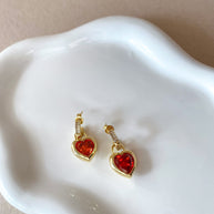 Red Heart Earrings