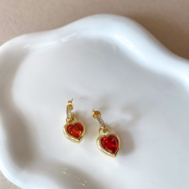 Red Heart Earrings