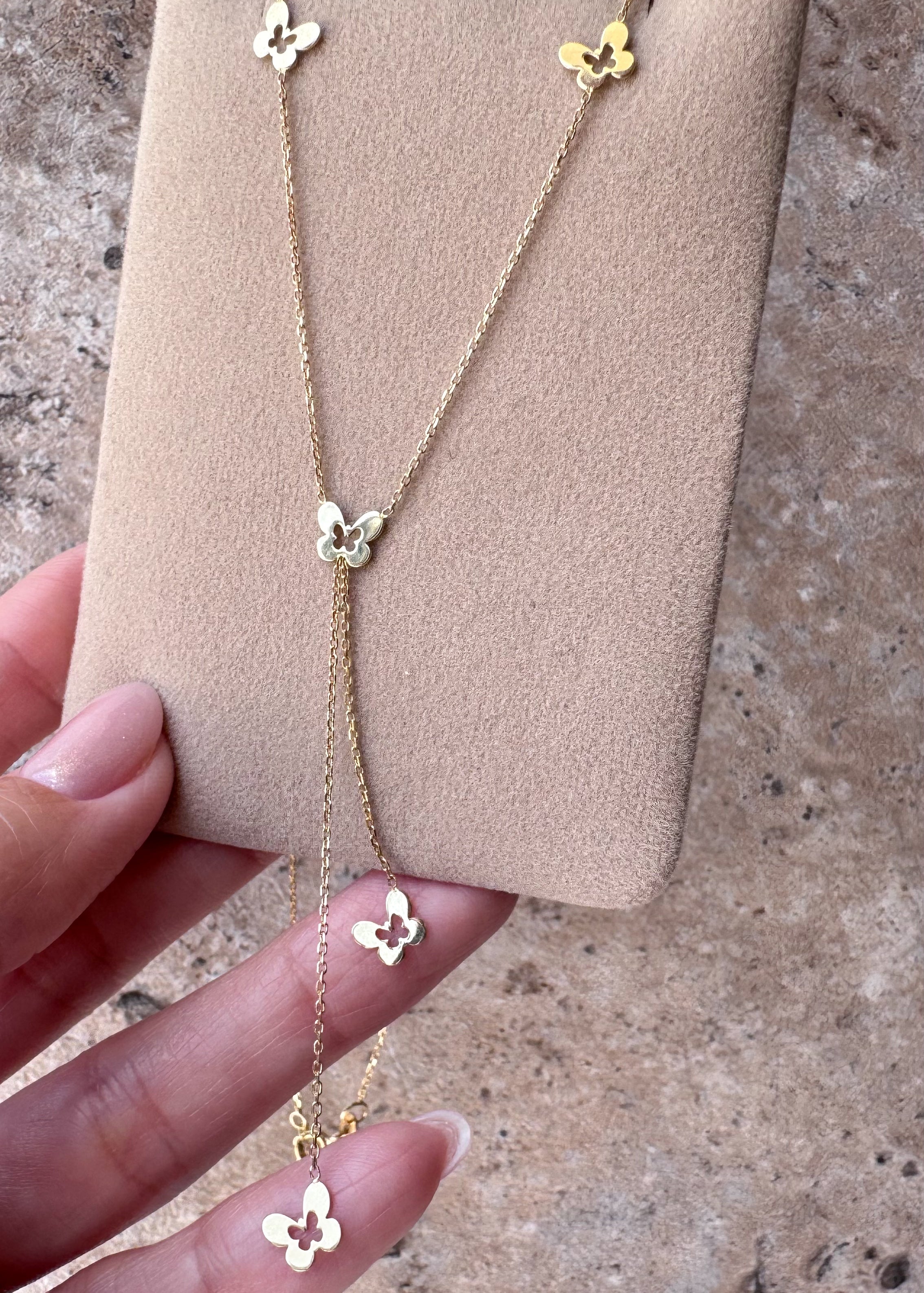 Butterfly Chain 18k Italian Gold Necklace