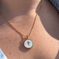 Mother of Pearl Cross Chain