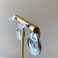 Silver Big 2 Shape Style Steel Hoops