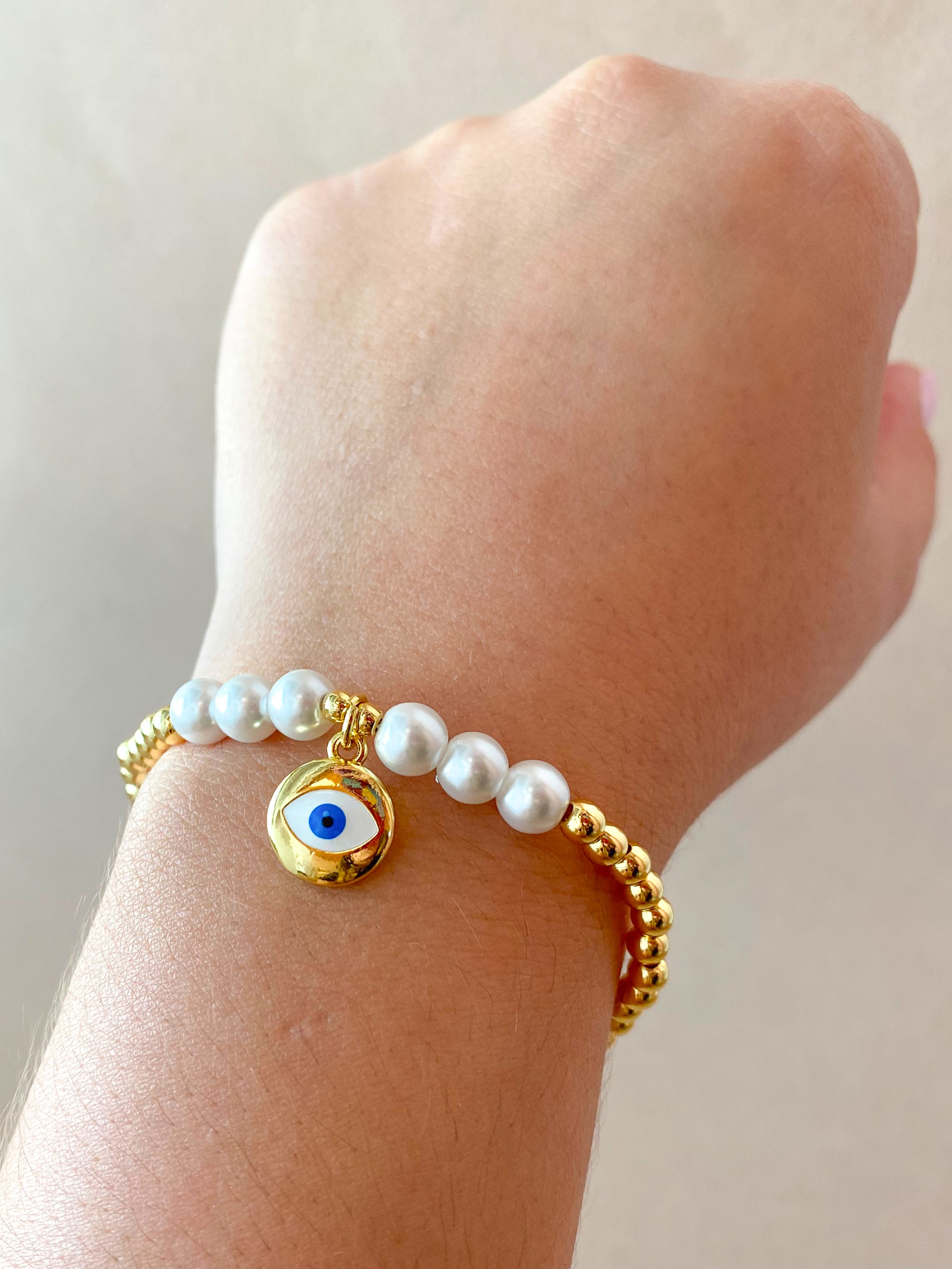 Blue and White Styles of Evil Eye Charms Bracelets