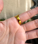 Load image into Gallery viewer, Stainless Steel Ring Golden Leaf Shape
