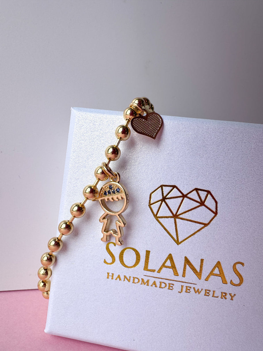 Golden Kids & Heart Bracelet