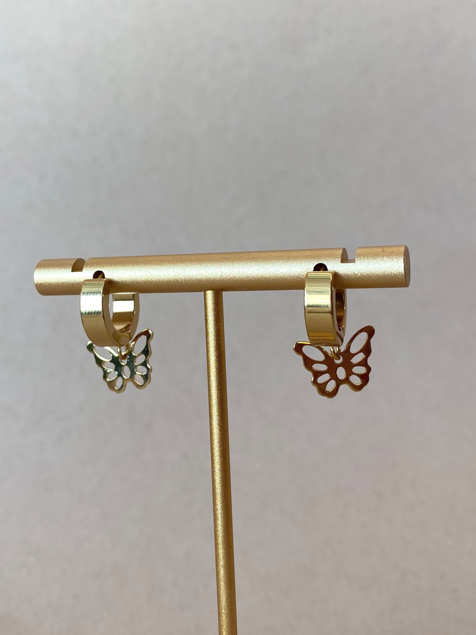 Butterfly Sillhoutte Steel Hoops