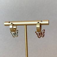 Butterfly Sillhoutte Steel Hoops