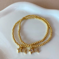 Star, White Heart and Faith Charms Elastics Bracelets