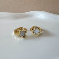 Clover Mother Of Pearl Steel Hoops