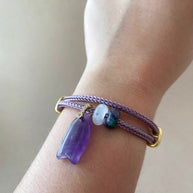Fish and 2 Turkish Stone Amethyst Bracelet