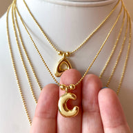 Adjustable Initials Bubble Charms Necklace
