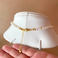 Crystal Clear Flower and Beads Necklace