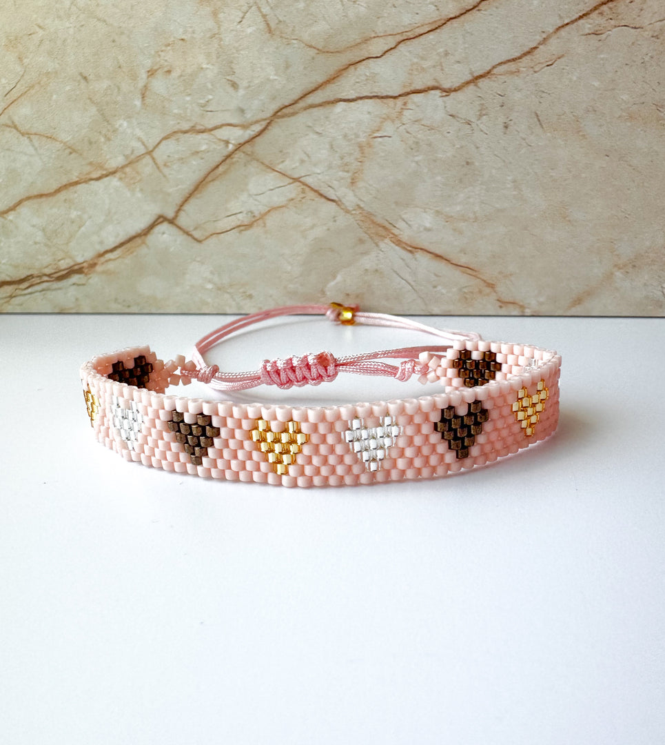 Brazalete Miyuki Rosada Multicolor