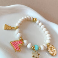 Hamsa, Pink Heart and Relax Spiritual Charms Bracelet