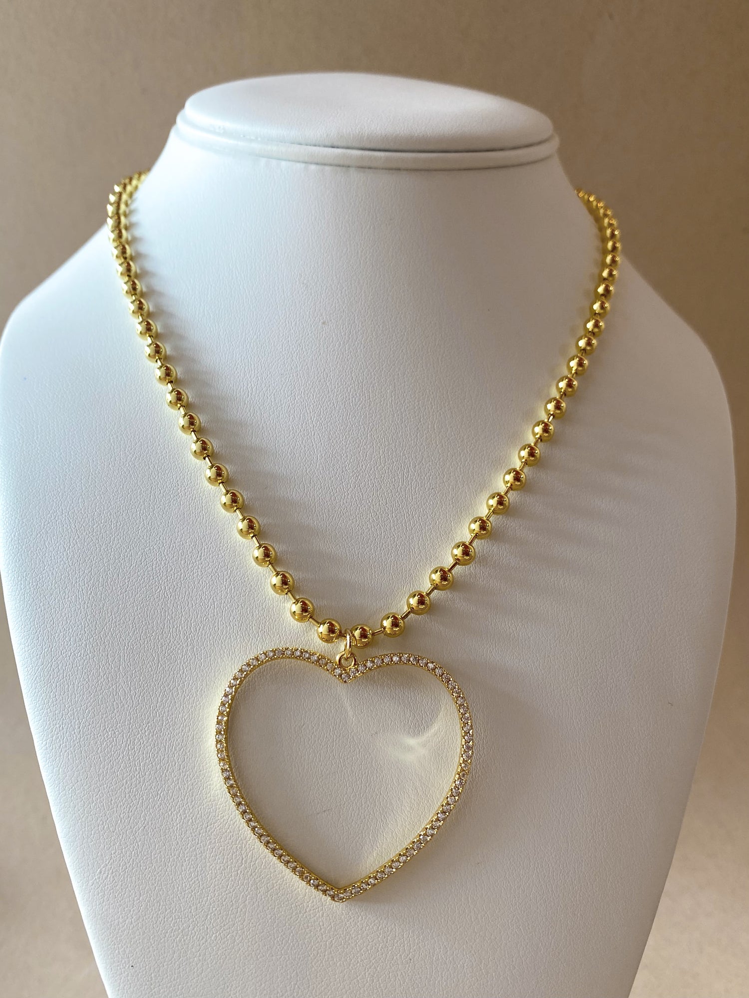 Big Crystals Heart Shape Necklace