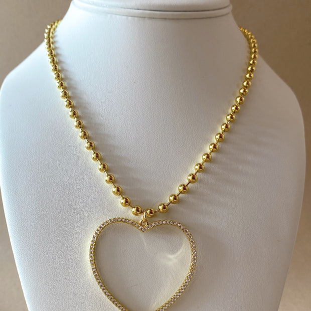 Big Crystals Heart Shape Necklace