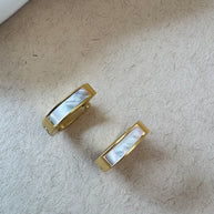 Oval Medium Mother of Pearl Steel Hoops