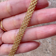 Chinese Fabric Bismark Chain 18k Solid Gold Necklace