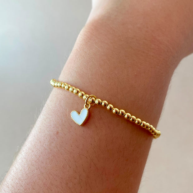 Star, White Heart and Faith Charms Elastics Bracelets