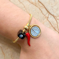 Pulsera Amuleto St Benito Tuerca Negra