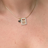 Faith and Black Heart Adjustable Necklace