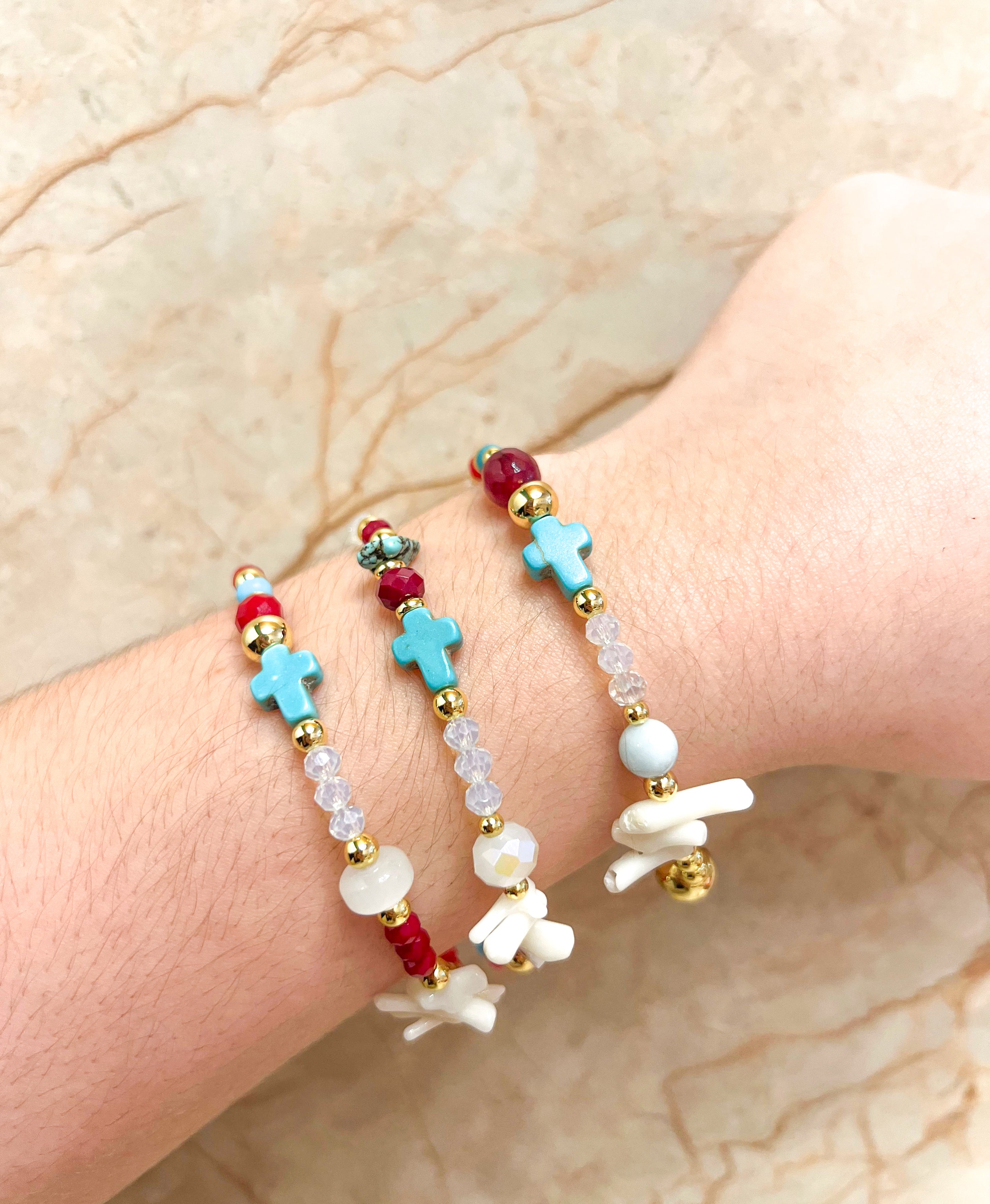 Protection Assorted Charms Elastic Bracelets