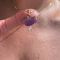 Cloud Raindrop Crystal Gems Golden Necklaces
