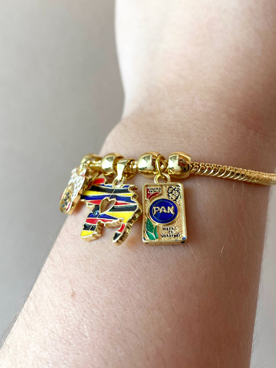 Harina Pan Venezuelan Map 3 Charms Style Bracelet