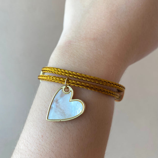 Mother of Pearl Heart Camel Adjustable Bracelet