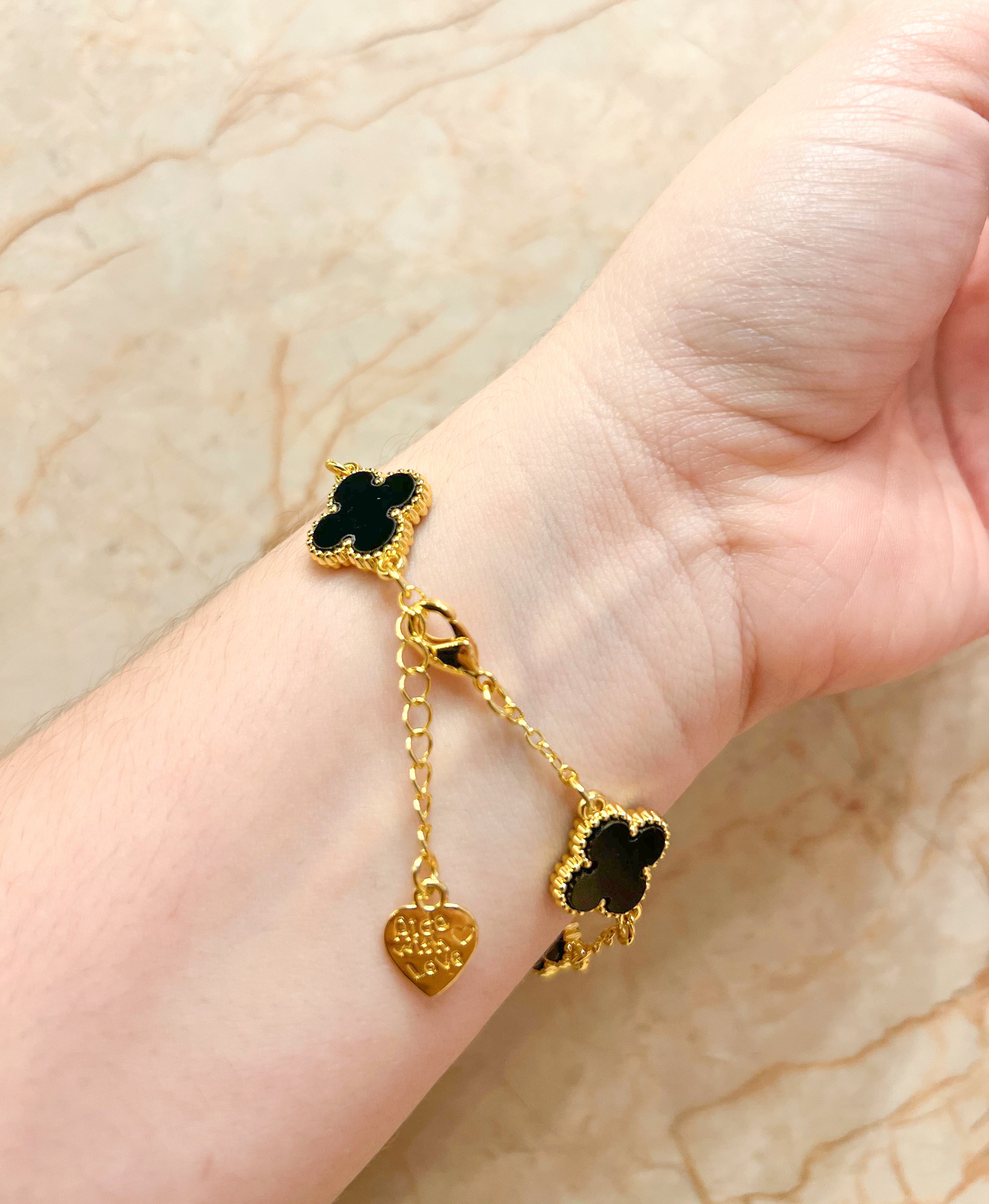 Black & White Clover Bracelets